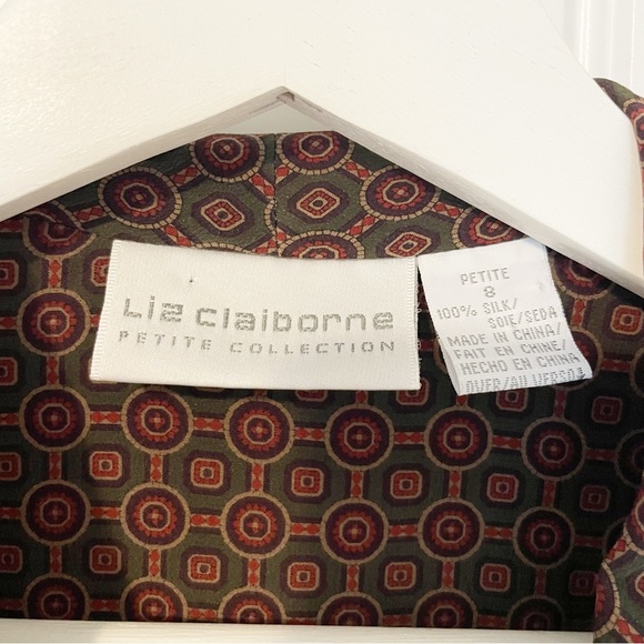 Liz Claiborne Petite Vintage Silk Blouse Size 8 Petite - Picture 4 of 11
